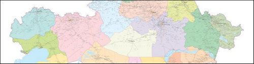 Большая векторная административная карта Казахстана